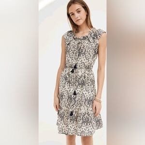 Figue Gianna Mini Dress Lotus Batik Sand Paisley Tan And Blue